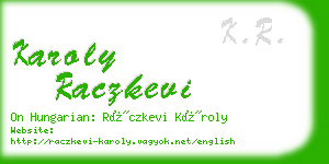 karoly raczkevi business card